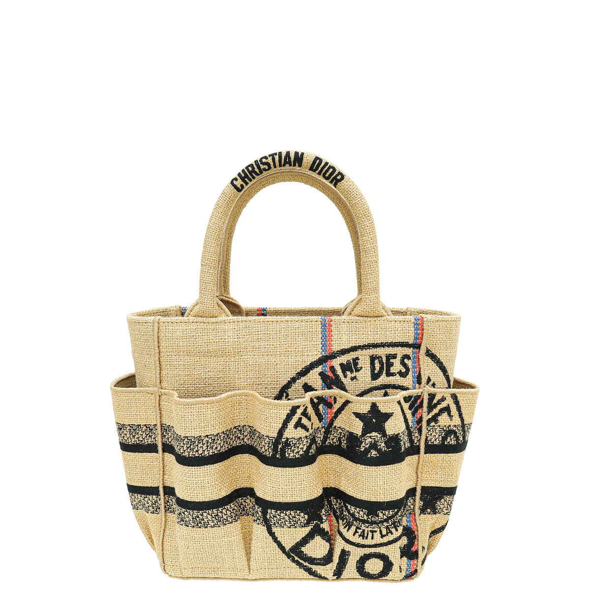 Christian Dior Bicolor Union Jute Catherine Tote Small Bag Rovelle Bags
