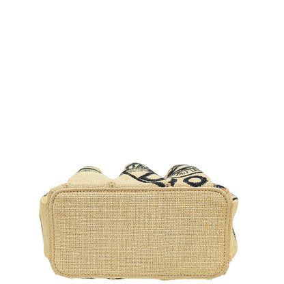 Christian Dior Bicolor Union Jute Catherine Tote Small Bag Rovelle Bags