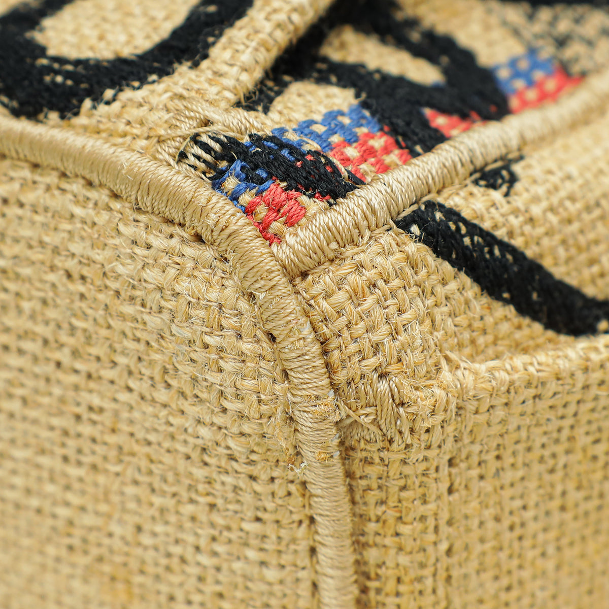 Christian Dior Bicolor Union Jute Catherine Tote Small Bag Rovelle Bags