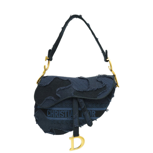 Christian Dior Bicolor Embroidered Camouflage Saddle Bag Rovelle Bags