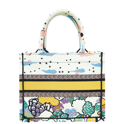 Christian Dior White Multicolor Latte Ciel De Rêve Embroidery Motif Book Tote Small Bag Rovelle Bags
