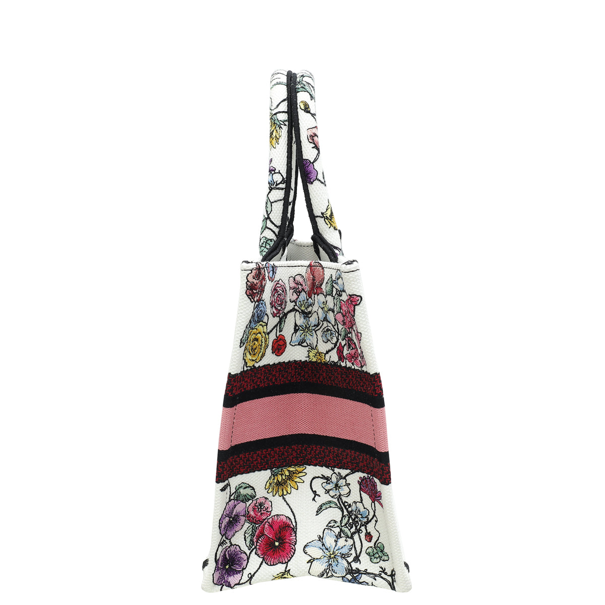 Christian Dior White Multicolor Book Tote Florilegio Embroidery Small Bag Rovelle Bags