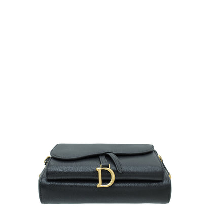 Christian Dior Black Goatskin Double Saddle Pouch Crossbody Bag Rovelle Bags