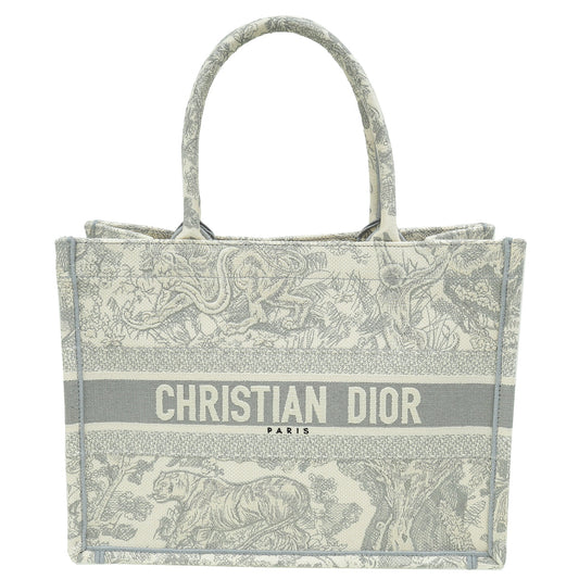Christian Dior Grey Toile De Jouy Book Tote Medium Bag Rovelle Bags