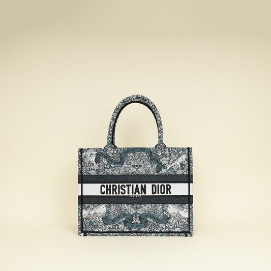 Christian Dior Tricolor Around The World Embroidered Book Medium Tote Bag Rovelle Bags