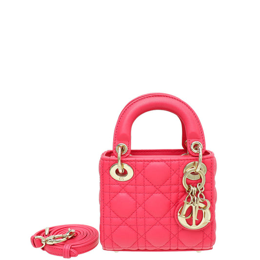 Christian Dior Fuchsia Micro Lady Dior Bag Rovelle Bags