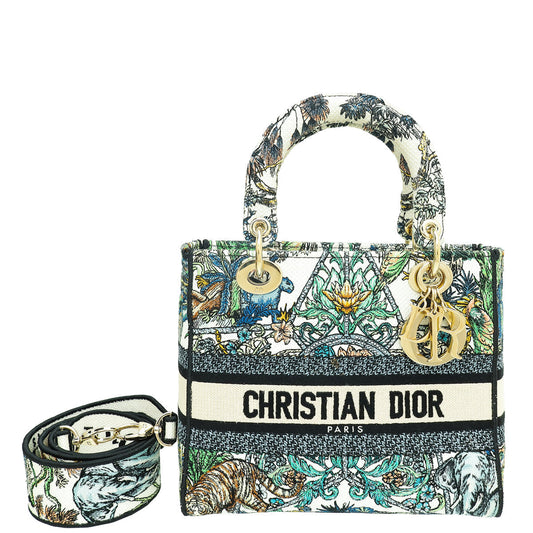 Christian Dior Multicolor Étoile De Voyage Embroidery Lady D-Lite Medium Bag Rovelle Bags