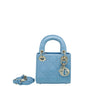 Christian Dior Blue Cornflower Lady Dior Micro Bag Rovelle Bags