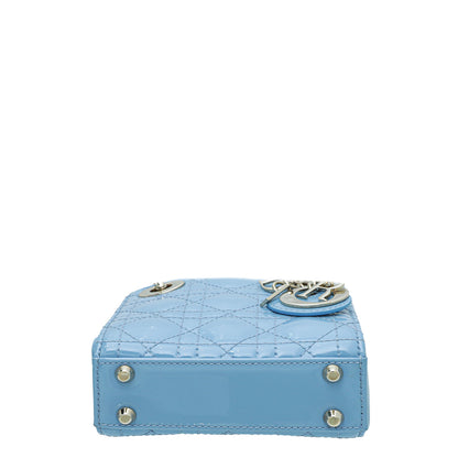 Christian Dior Blue Cornflower Lady Dior Micro Bag Rovelle Bags