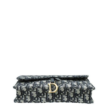 Christian Dior Blue Saddle Chain Pouch Rovelle Bags