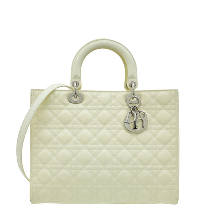Christian Dior White Lady Dior Large Bag Rovelle Bags