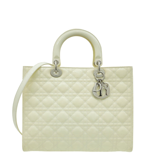 Christian Dior White Lady Dior Large Bag Rovelle Bags