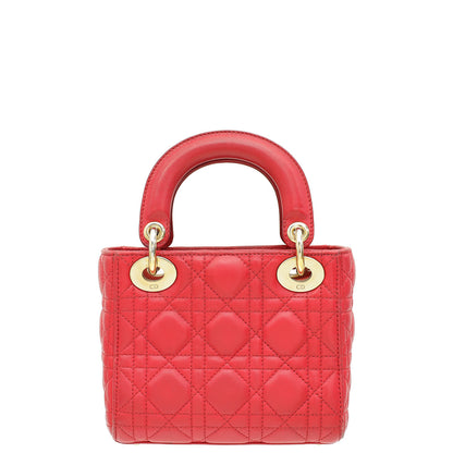 Christian Dior Red Lady Dior Mini Strap Bag Rovelle Bags