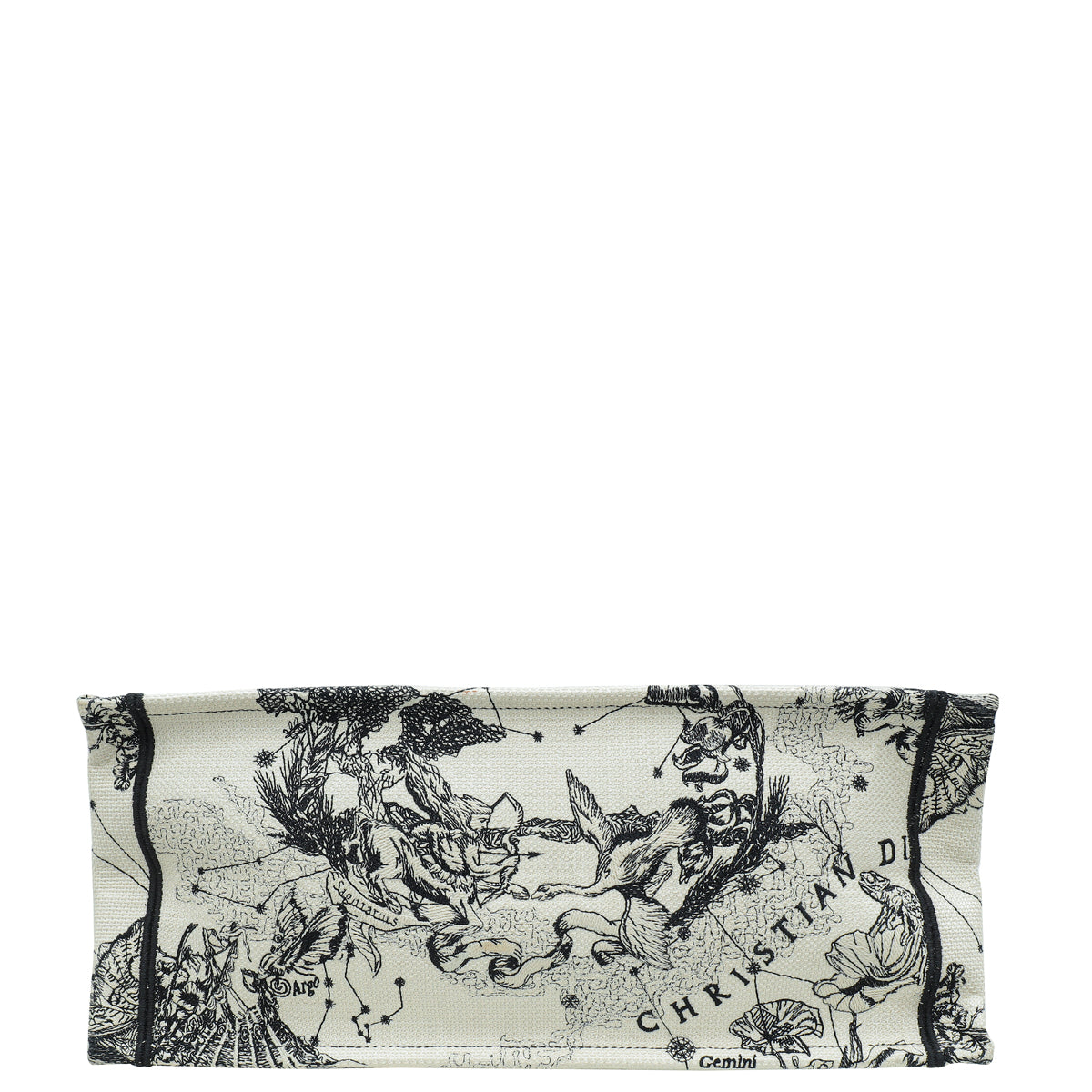 Christian Dior Bicolor Toile De Jouy Zodiac Embroidery Book Tote Large Bag Rovelle Bags