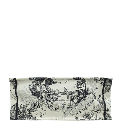 Christian Dior Bicolor Toile De Jouy Zodiac Embroidery Book Tote Large Bag Rovelle Bags