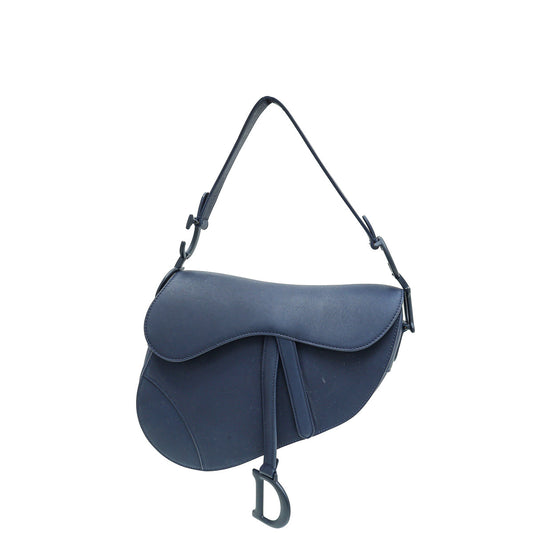 Christian Dior Navy Blue Ultra Matte Saddle Medium Bag Rovelle Bags
