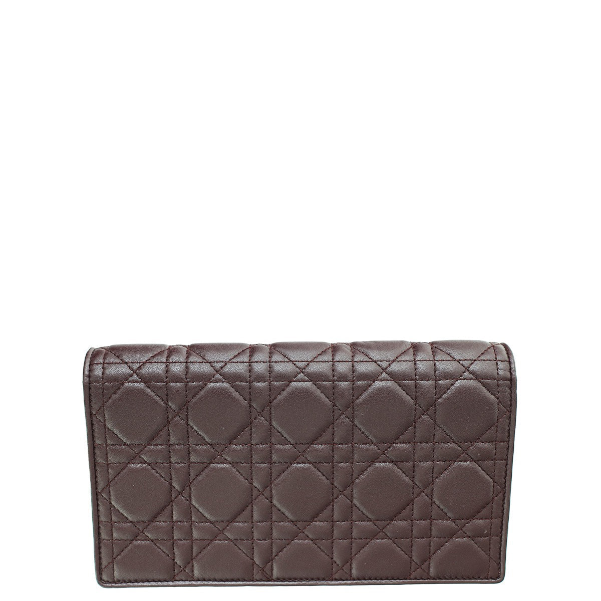 Christian Dior Burgundy Lady Dior Cannage Chain Pouch Rovelle Bags