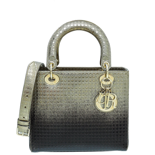 Christian Dior Ombre Lady Dior Micro Cannage Medium Bag Rovelle Bags
