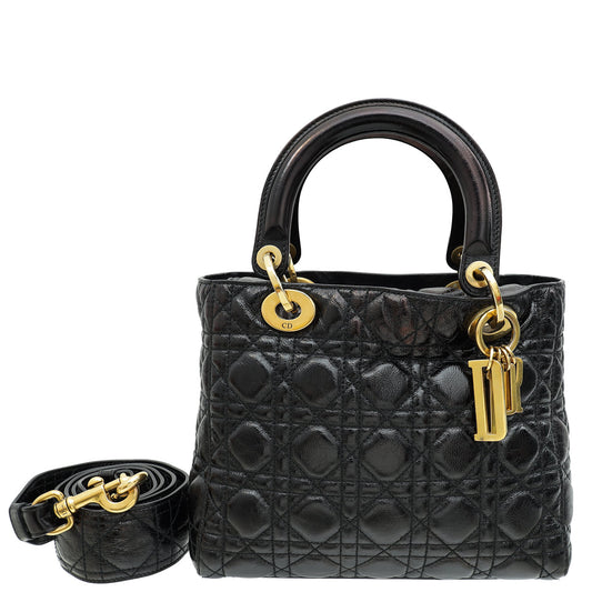 Christian Dior Black Lady Dior Souple Medium Bag Rovelle Bags