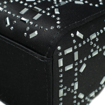 Christian Dior Black Satin Lady Dior Strass Cannage Mini Bag Rovelle Bags