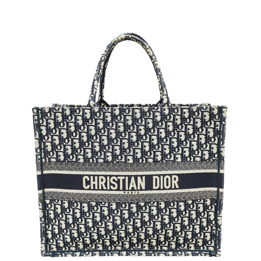 Christian Dior Blue Oblique Book Tote Large Bag Rovelle Bags