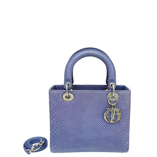 Christian Dior Lilac Lady Dior Python Medium Bag Rovelle Bags