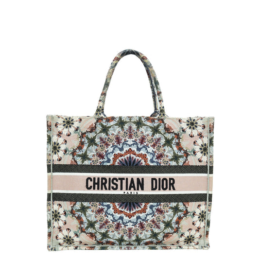 Christian Dior Pink Multicolor Book Tote Kaleidiorscopic Embroidered Large Bag Rovelle Bags