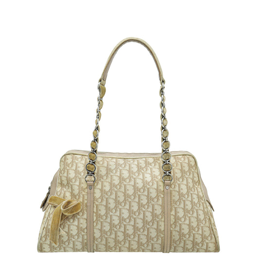 Christian Dior Beige Oblique Trotter Romantique Shoulder Bag Rovelle Bags