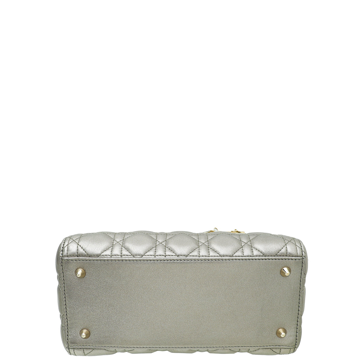 Christian Dior Metallic Grey Lady Dior Medium Bag Rovelle Bags