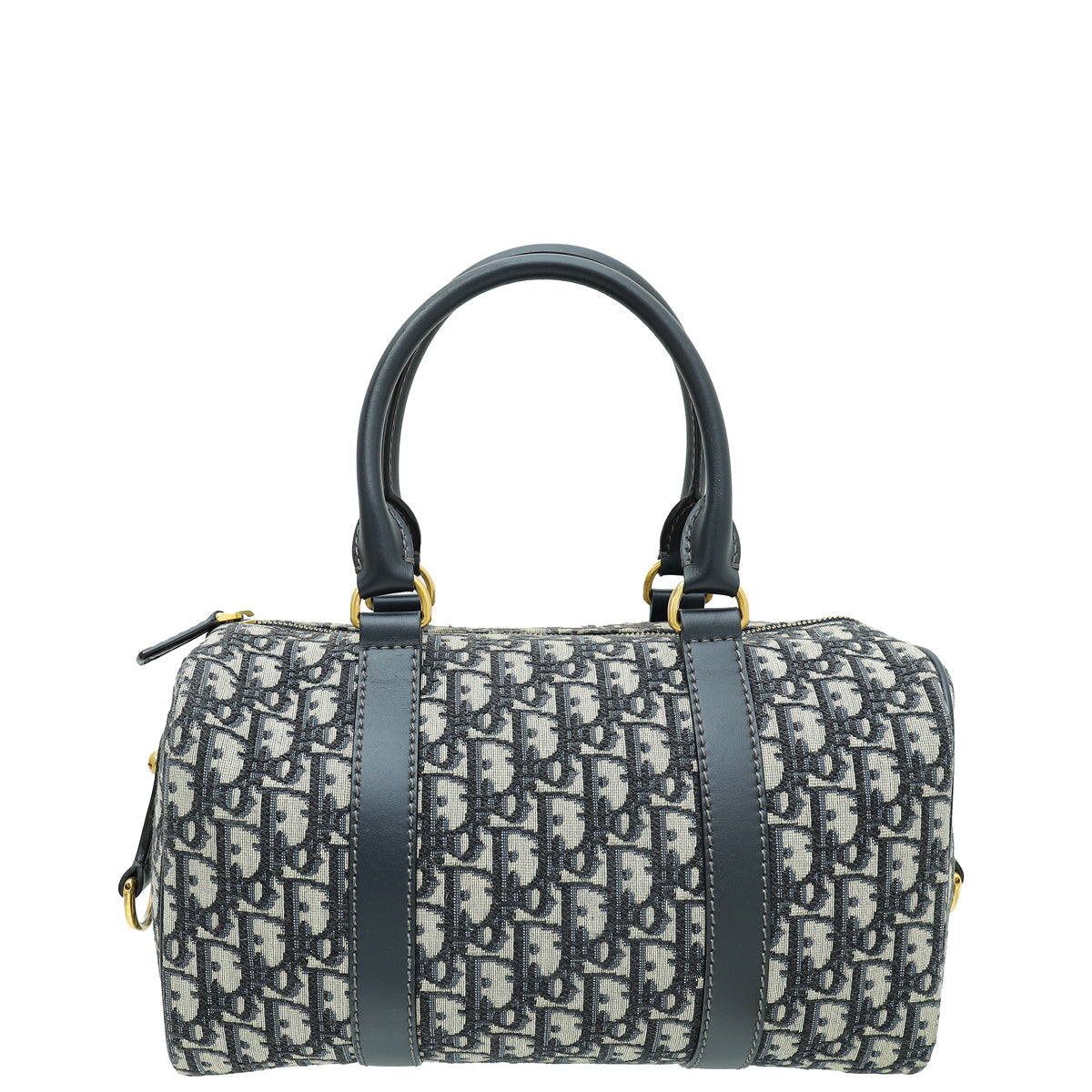 Christian Dior Navy Blue Oblique Jacquard Boston Bag Rovelle Bags