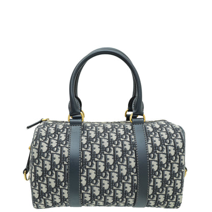 Christian Dior Navy Blue Oblique Jacquard Boston Bag Rovelle Bags