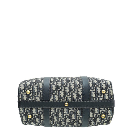 Christian Dior Navy Blue Oblique Jacquard Boston Bag Rovelle Bags