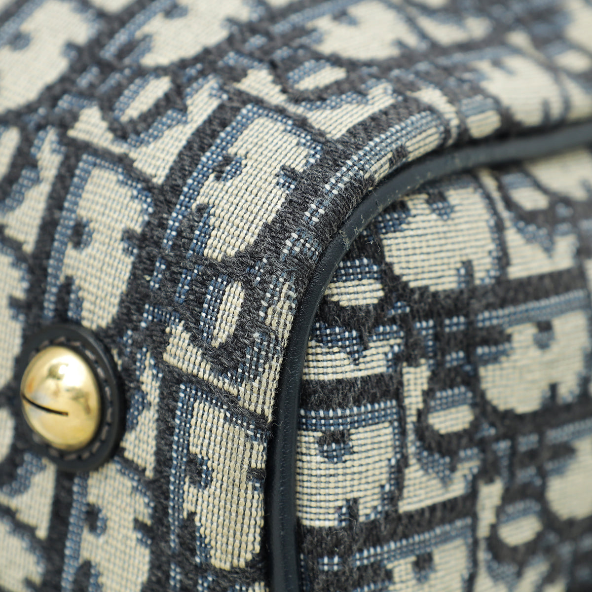 Christian Dior Navy Blue Oblique Jacquard Boston Bag Rovelle Bags