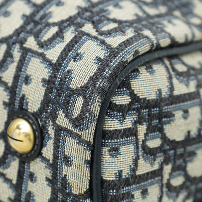 Christian Dior Navy Blue Oblique Jacquard Boston Bag Rovelle Bags
