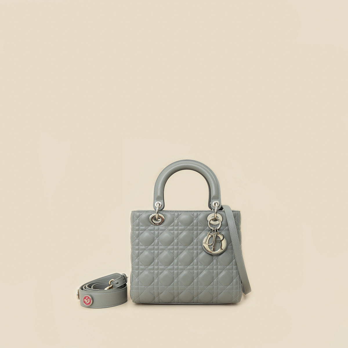 Christian Dior Gray Lady Dior Medium Bag Rovelle Bags