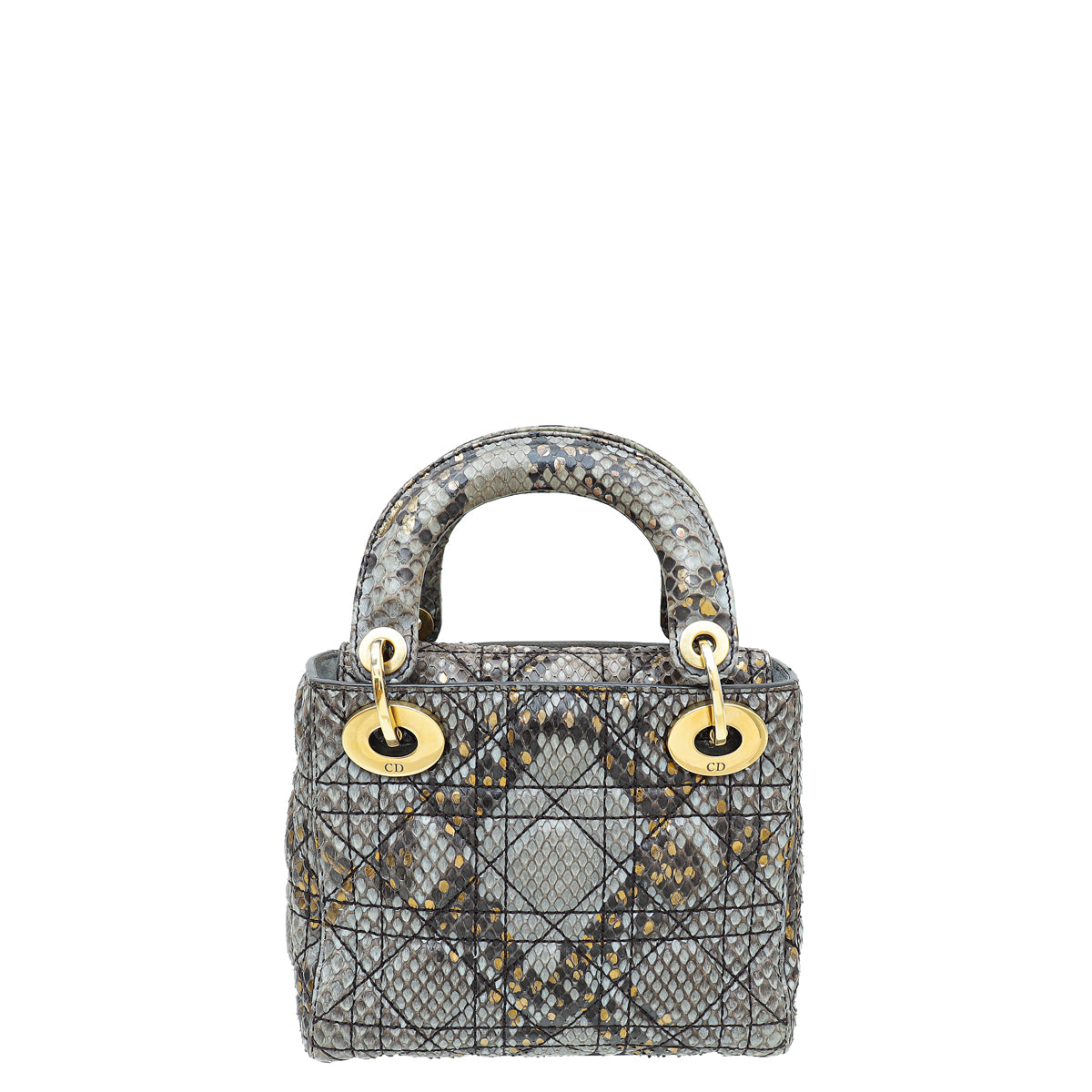 Christian Dior Bicolor Python Cannage Supple Lady Dior Mini Bag Rovelle Bags