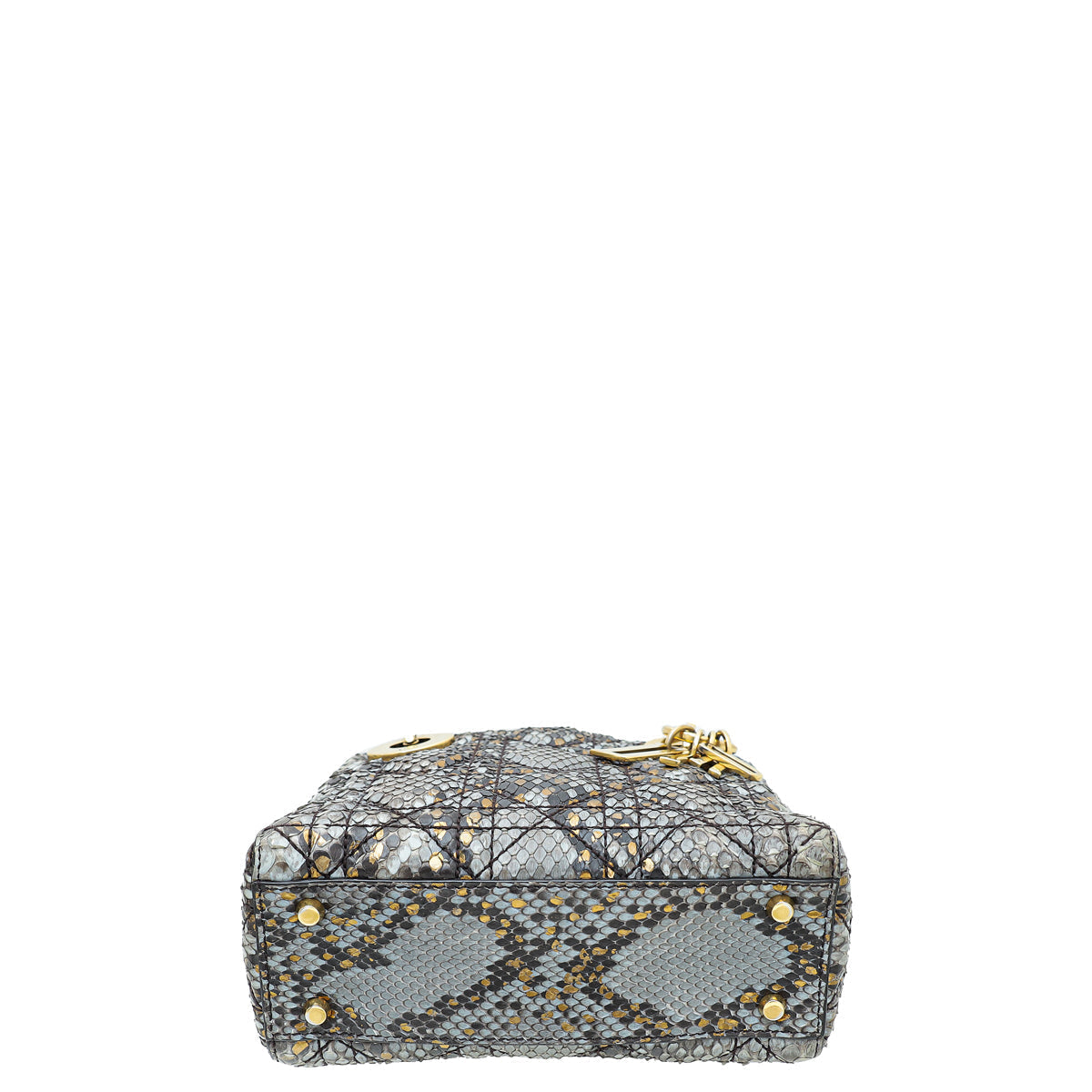 Christian Dior Bicolor Python Cannage Supple Lady Dior Mini Bag Rovelle Bags