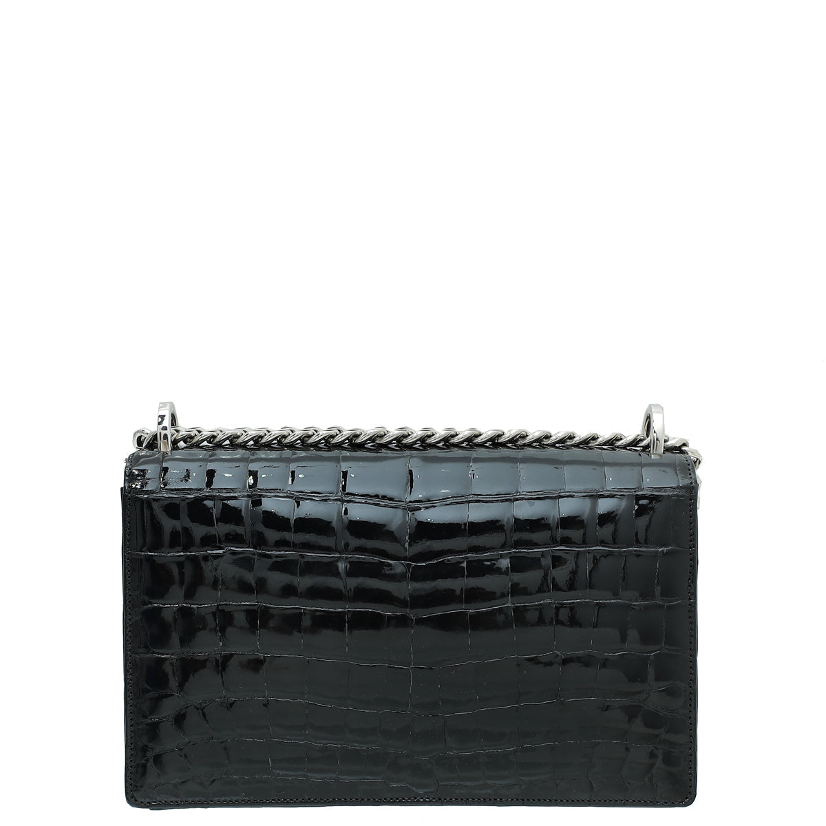 Christian Dior Black Shiny Crocodile Diorama Flap Medium Bag Rovelle Bags