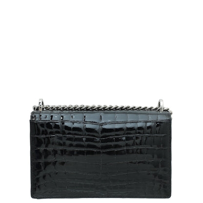 Christian Dior Black Shiny Crocodile Diorama Flap Medium Bag Rovelle Bags