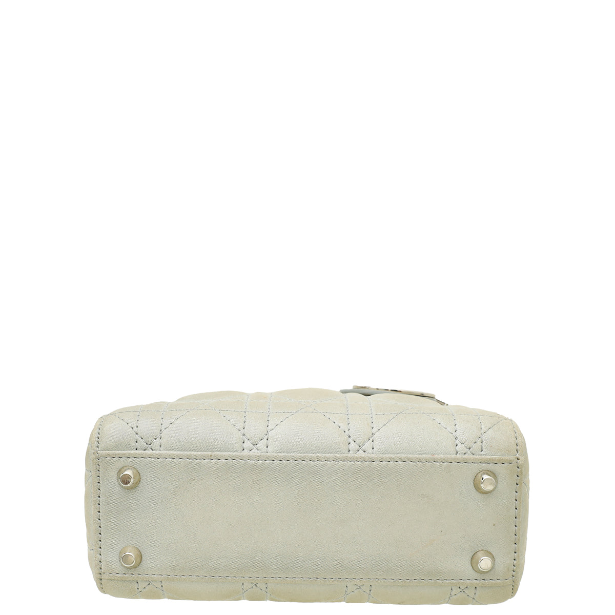 Christian Dior Metallic Grey Lady Dior Shimmer Cannage Mini Bag Rovelle Bags