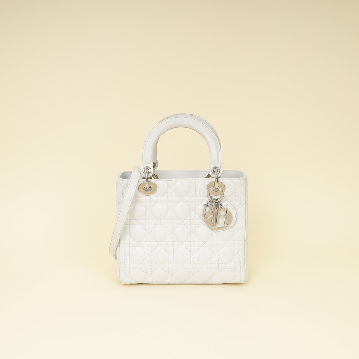 Christian Dior Ghost White Lady Dior Medium Bag Rovelle Bags
