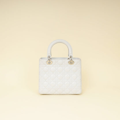 Christian Dior Ghost White Lady Dior Medium Bag Rovelle Bags