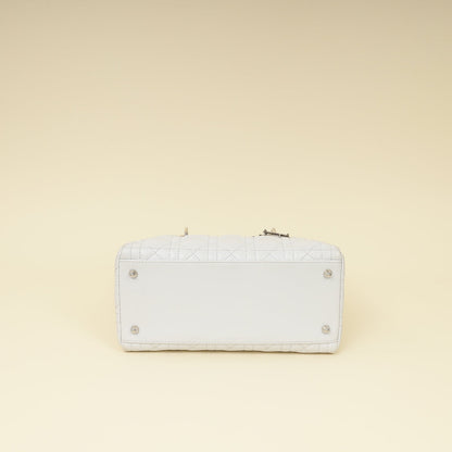 Christian Dior Ghost White Lady Dior Medium Bag Rovelle Bags