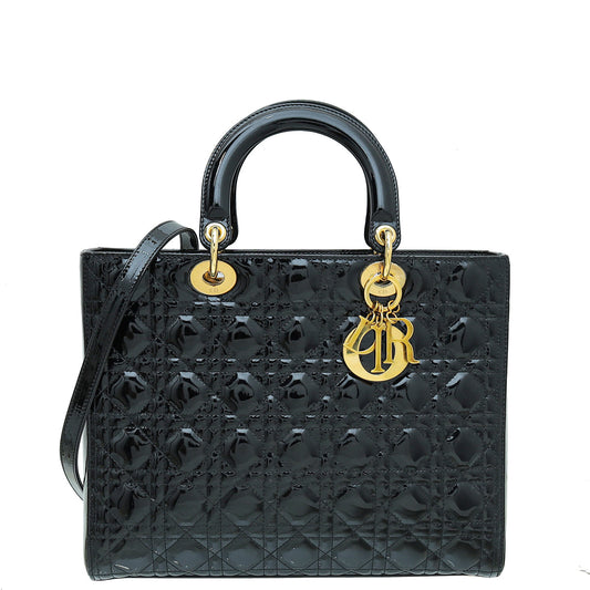 Christian Dior Black Lady Dior Bag Rovelle Bags