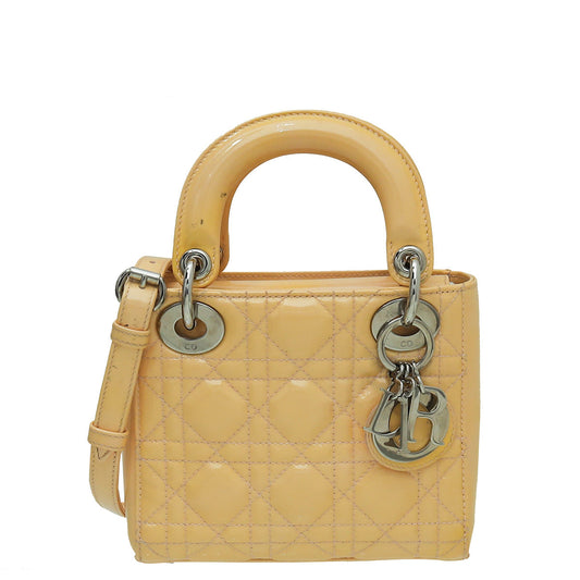 Christian Dior Butter Yellow Lady Dior Mini Strap Bag Rovelle Bags