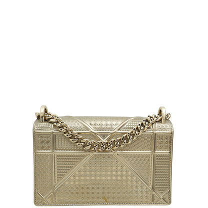 Christian Dior Metallic Champaign Micro Cannage Diorama Small Shoulder Bag Rovelle Bags