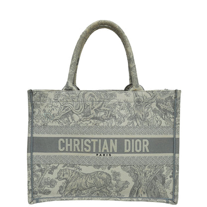 Christian Dior Grey Book Tote Toile De Jouy Medium Bag Rovelle Bags