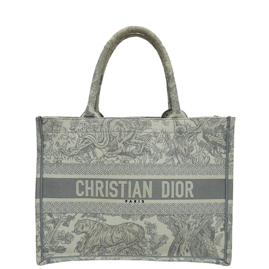 Christian Dior Grey Book Tote Toile De Jouy Medium Bag Rovelle Bags