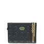 Christian Dior Black Caro Zipped Pouch With Chain Rovelle Bags