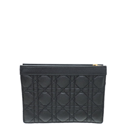 Christian Dior Black Caro Zipped Pouch With Chain Rovelle Bags